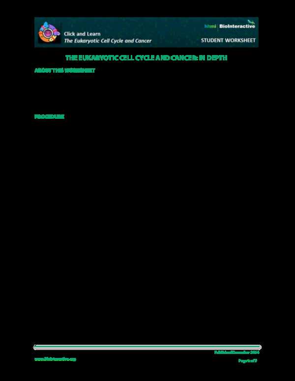 the eukaryotic cell cycle and cancer biointeractive answer key