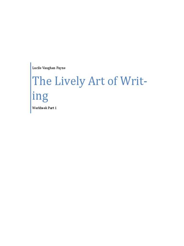 the lively art of writing answer key