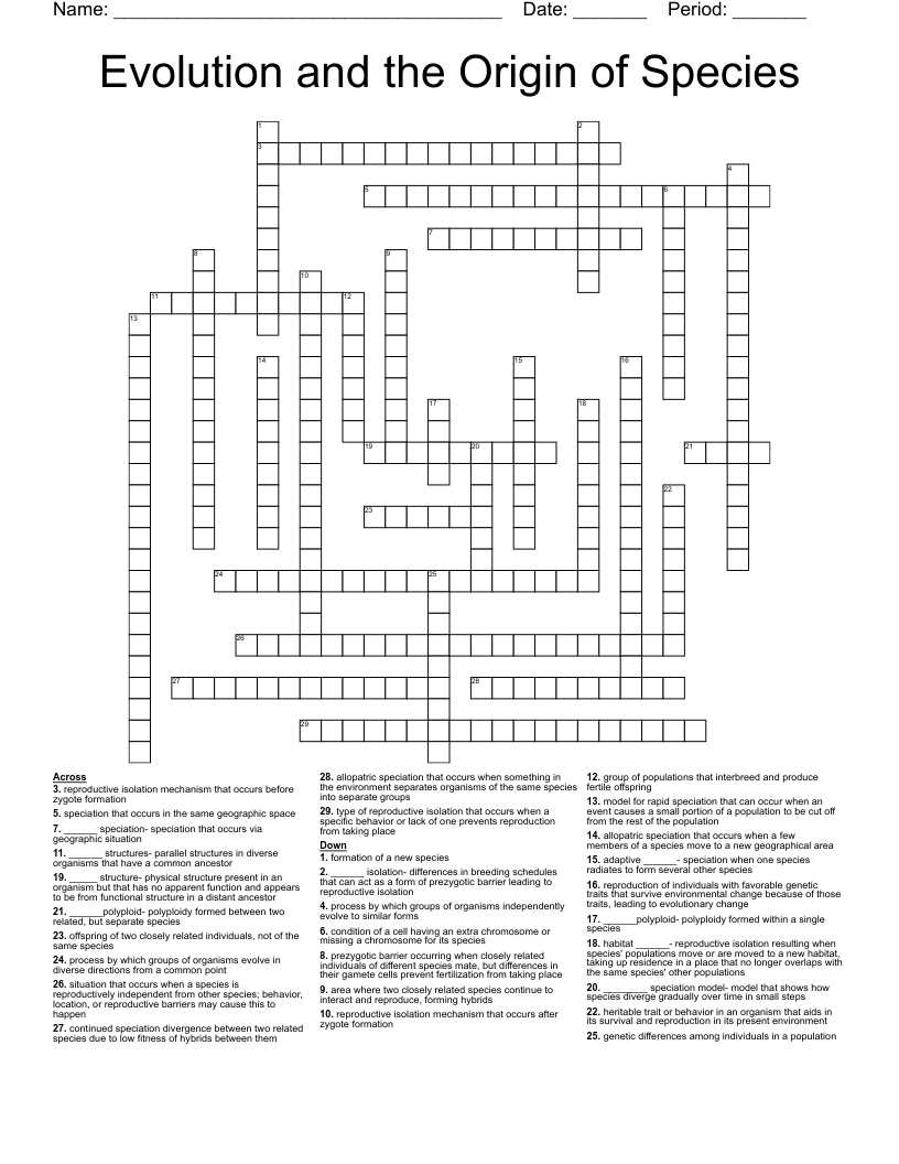 the origin of species answer key