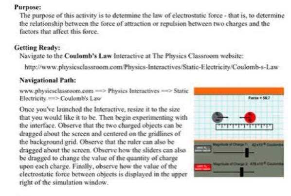 the physics classroom charge answer key