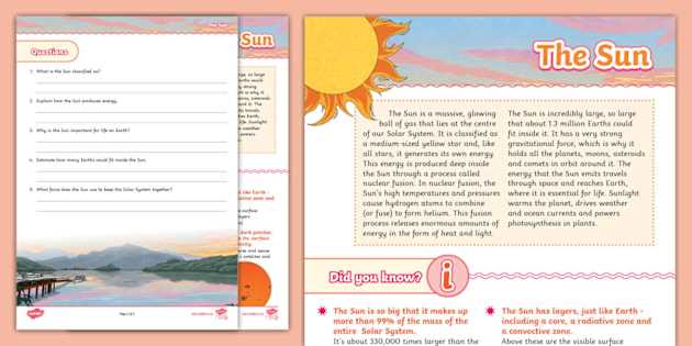the solar system the sun guide for reading answer key