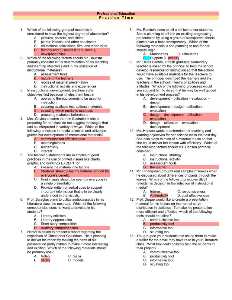 tle reviewer with answer key