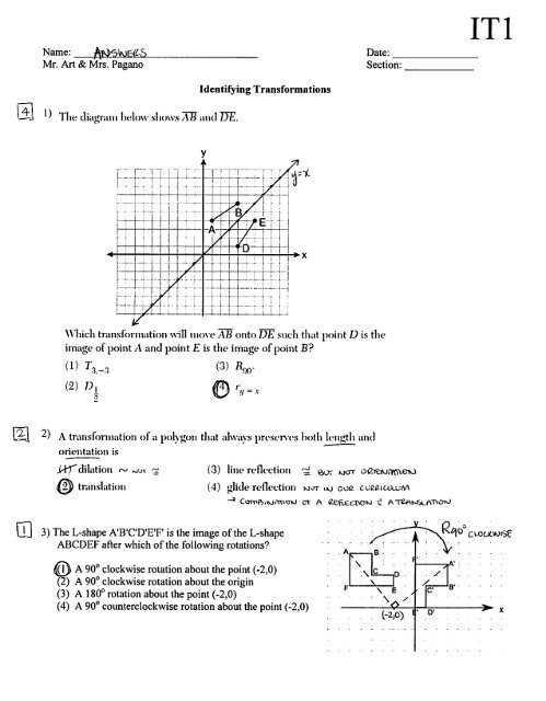 transformation review packet answer key