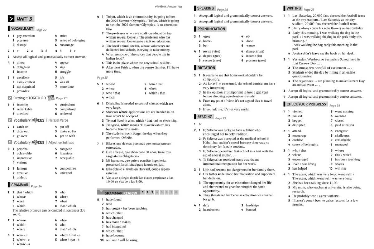 unit 3 grammar and usage answer key