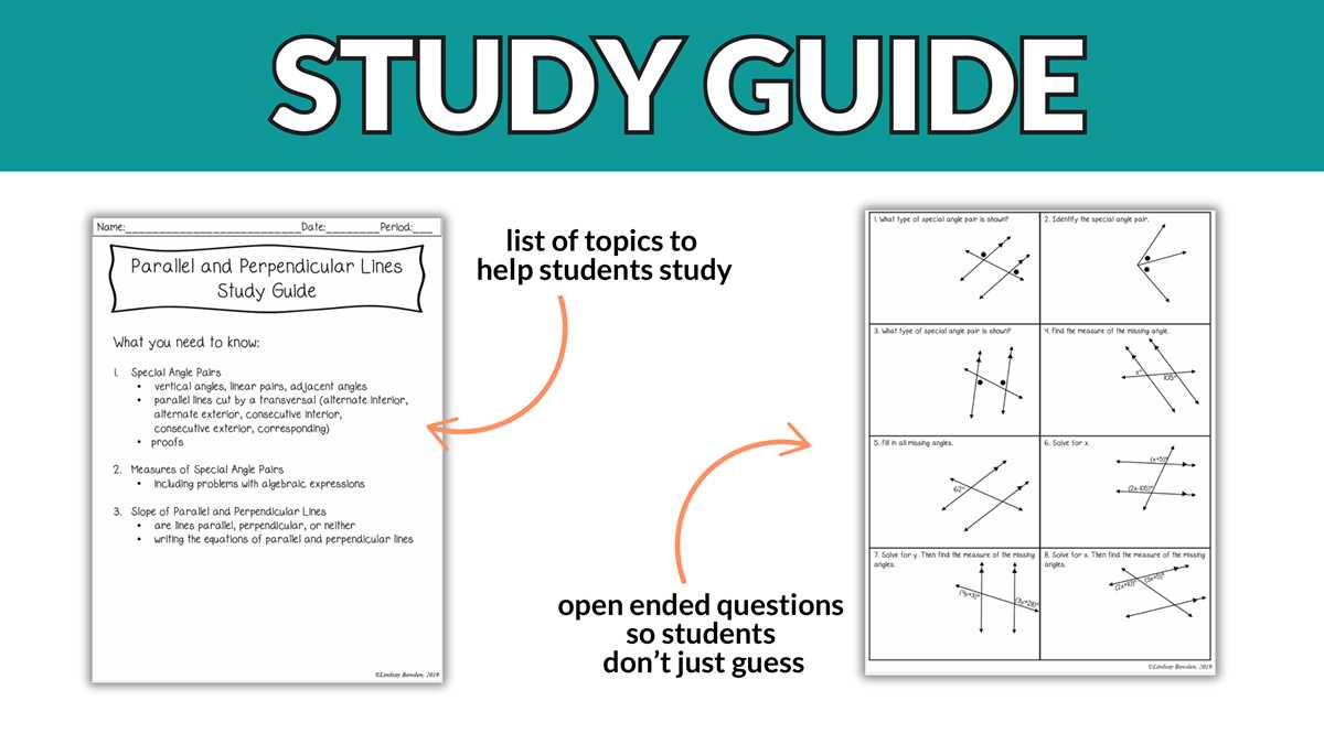 unit 3 parallel and perpendicular lines study guide answer key