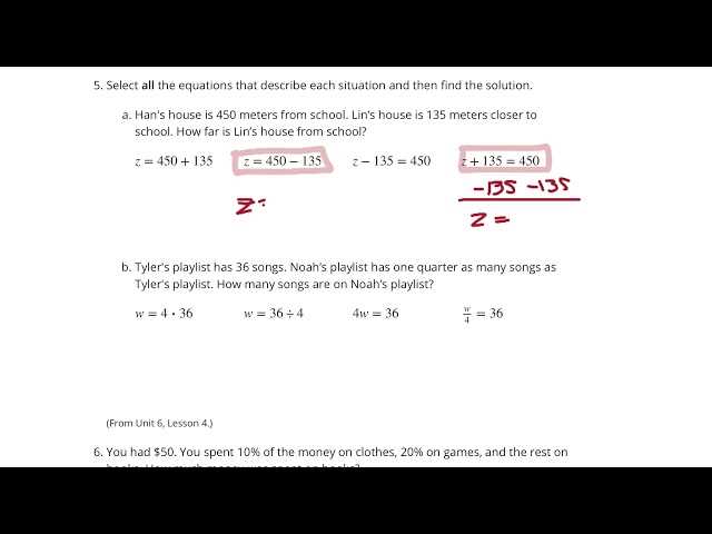 unit 4 lesson 6 practice problems answer key