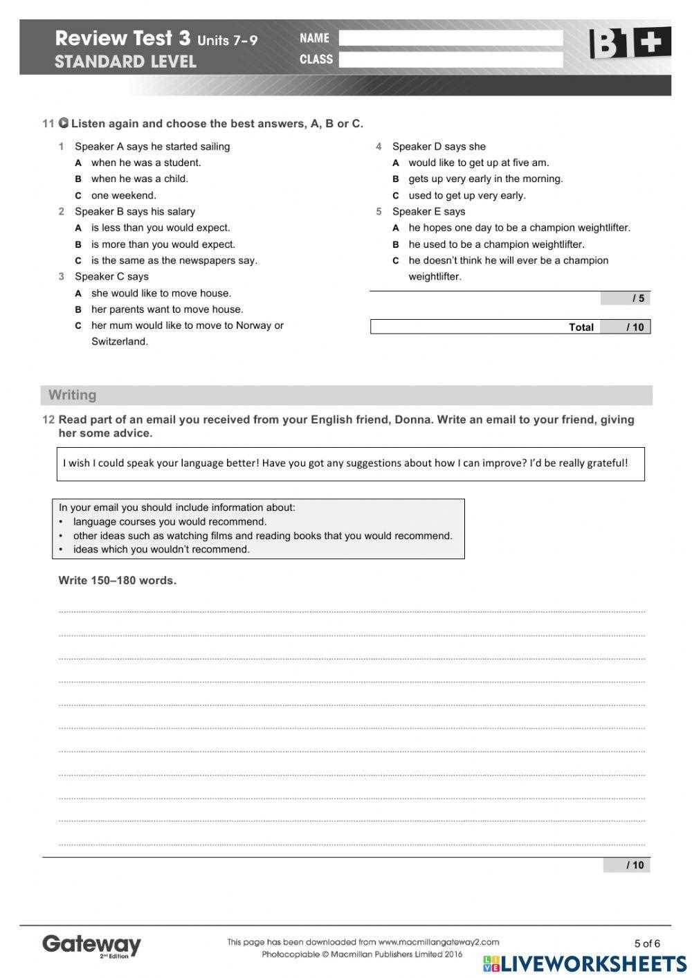 unit 7 test review answer key