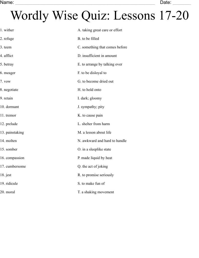 wordly wise 3000 book 12 lesson 17 answer key