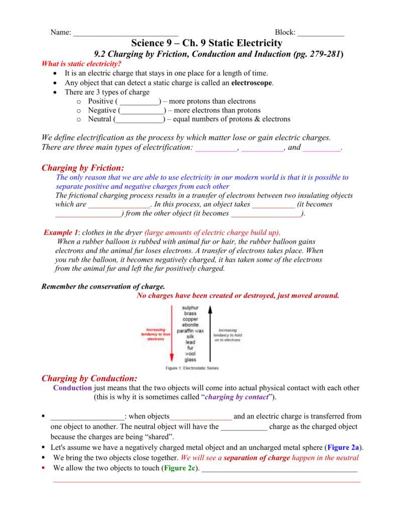 worksheet transferring static charge answer key 8 06