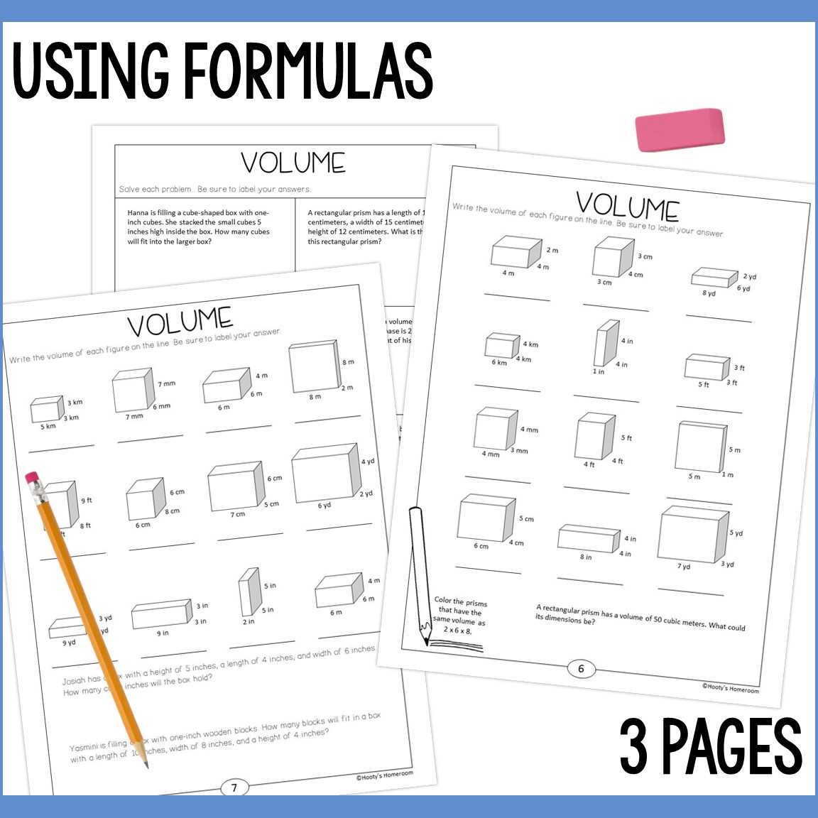 worksheet works calculating volume answer key