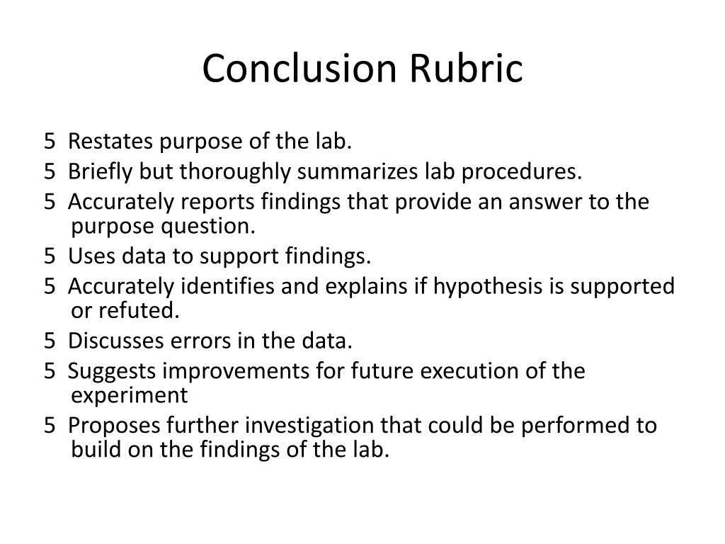 writing conclusion paragraphs in a science lab report answer key