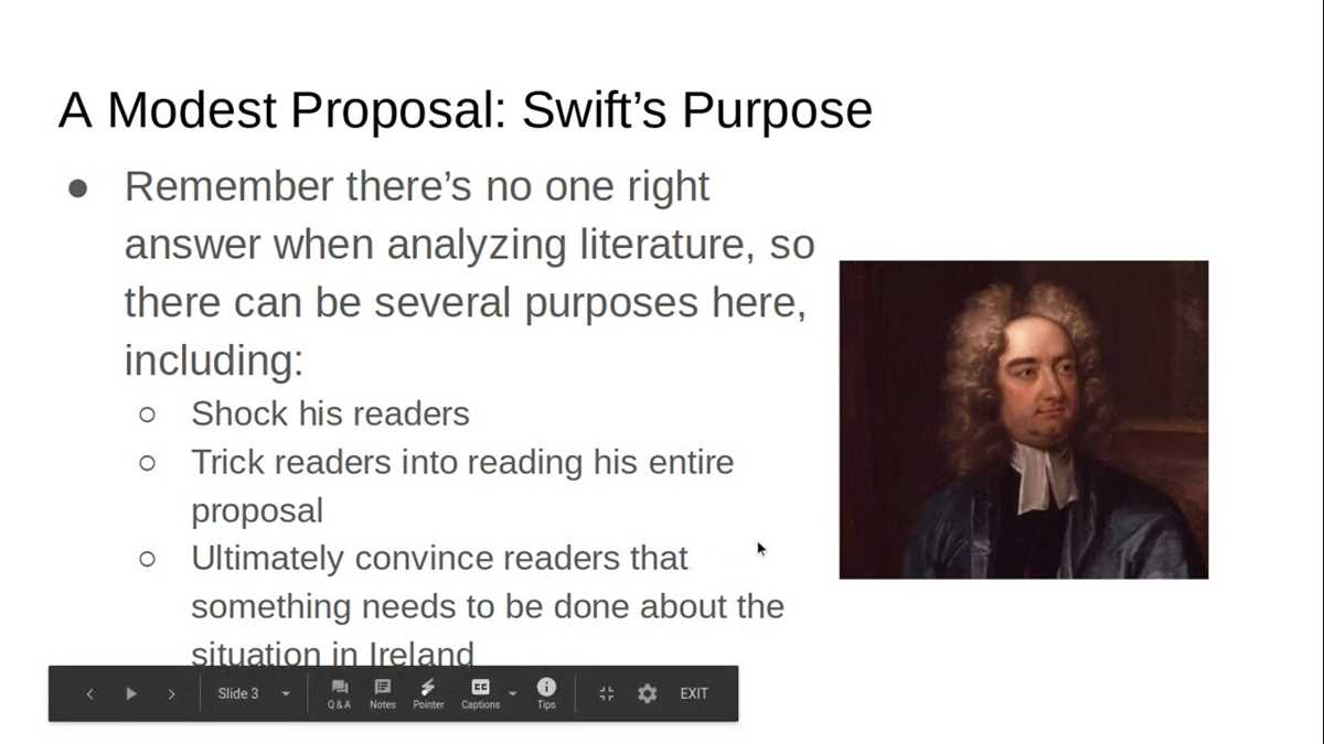 a modest proposal commonlit answer key