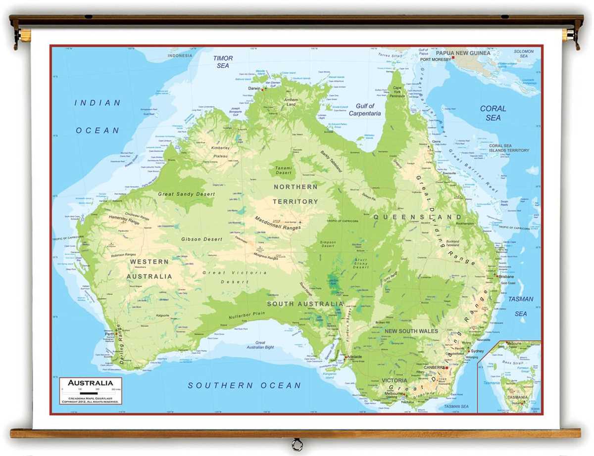 a physical map australia answer key