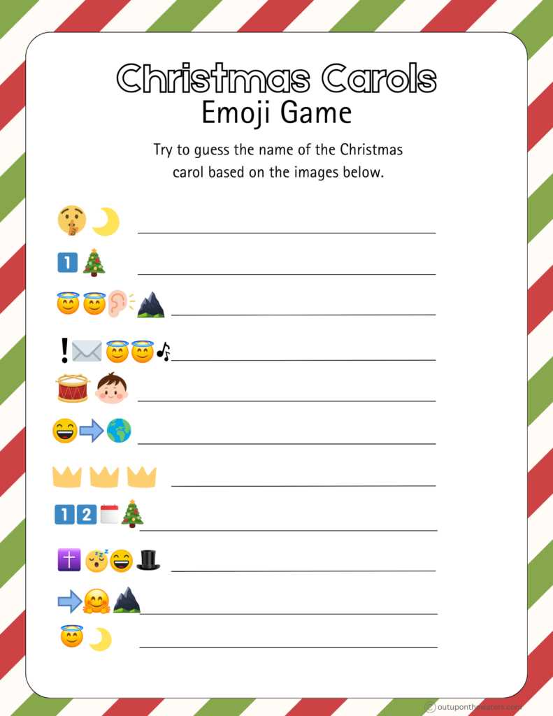 christmas song emoji game answer key