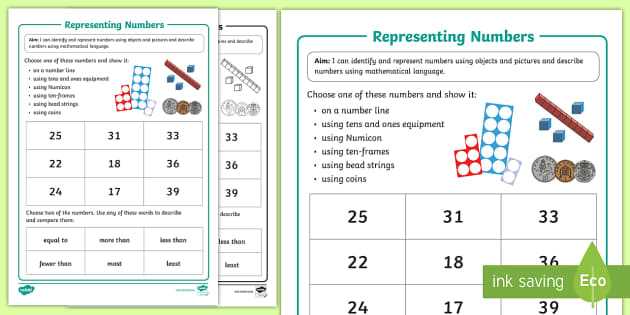 activity guide   representing numbers answer key