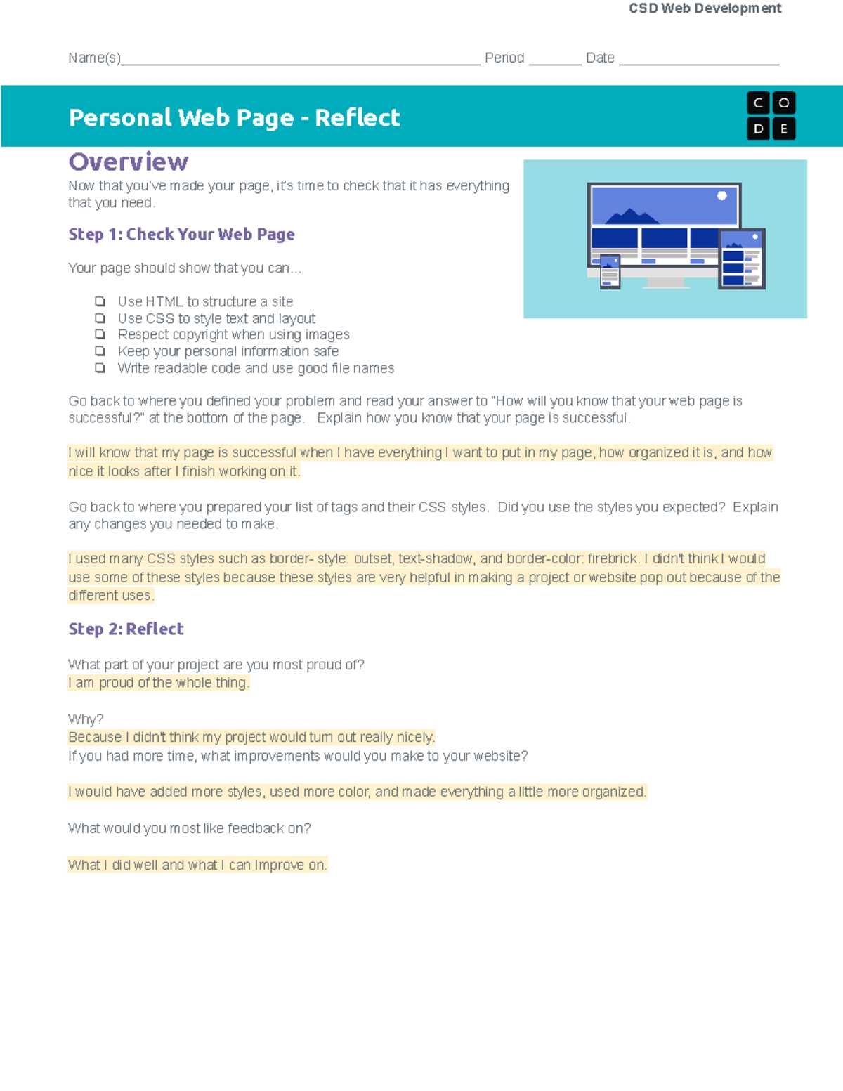 activity guide app exploration answer key
