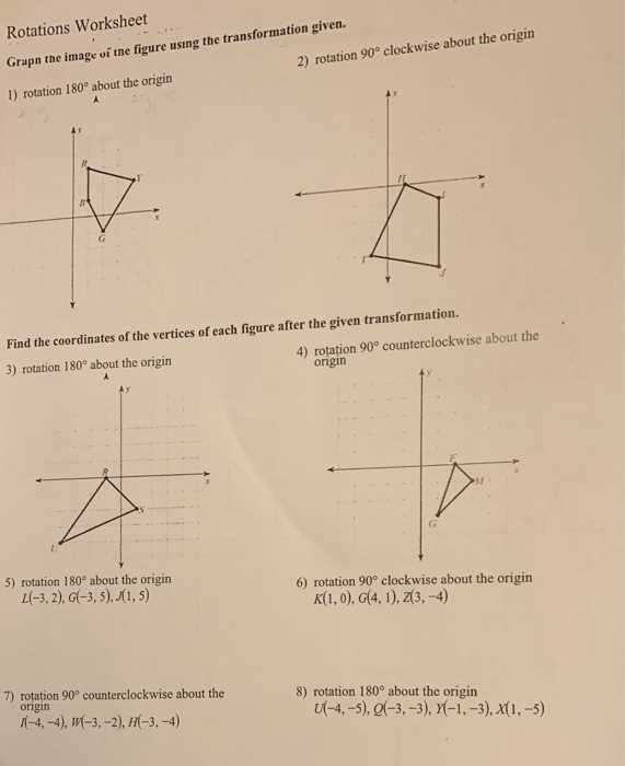 transformation worksheet geometry answer key