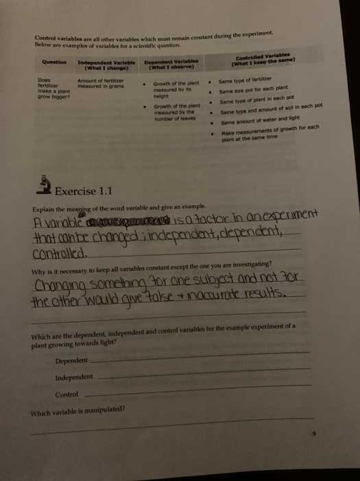 scientific method controls and variables part 1 answer key scientific method controls and variables part 1 answer key