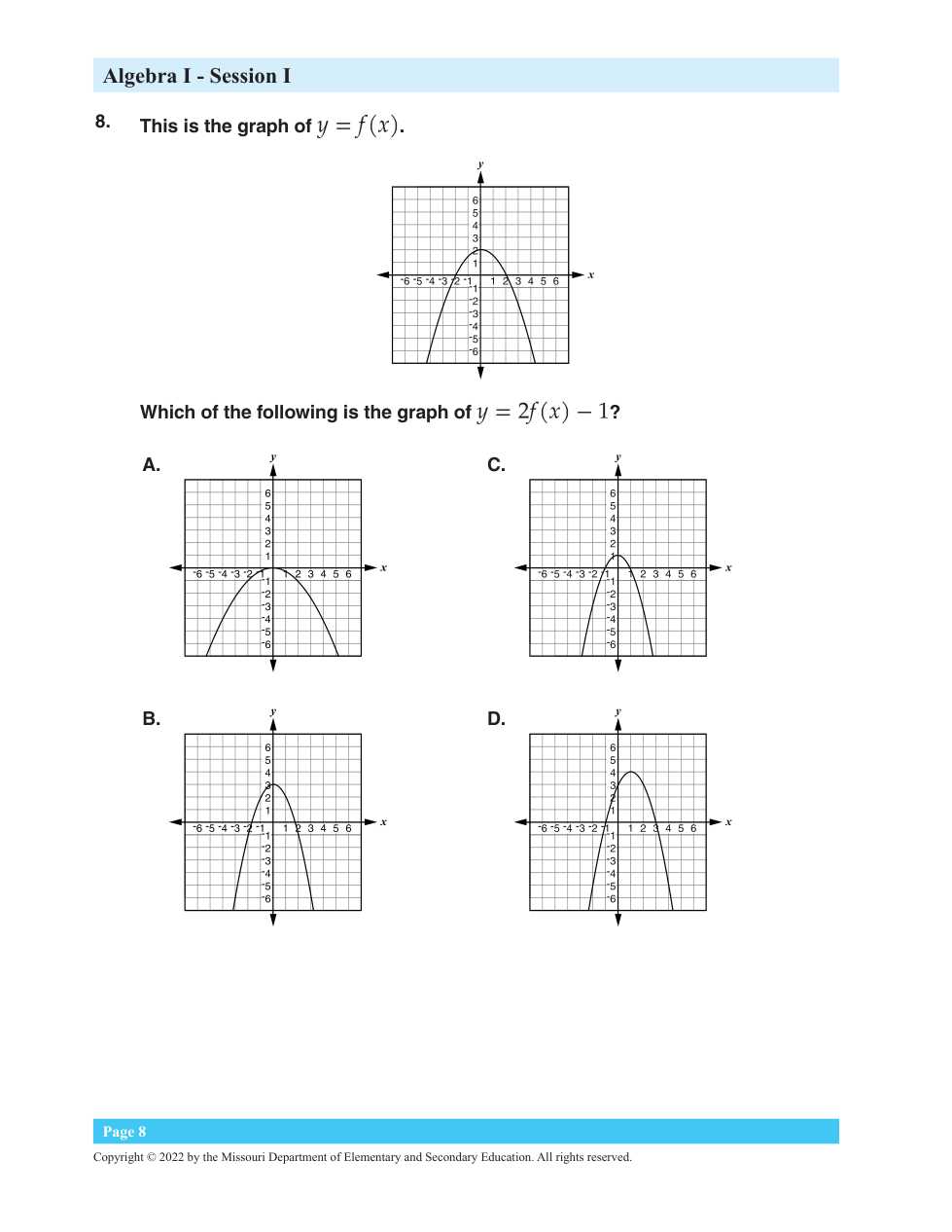 algebra 1 eoc practice test 3 answer key
