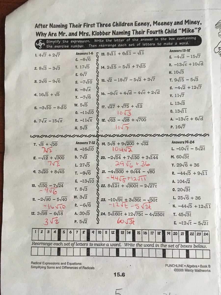 punchline algebra book 2006 marcy mathworks answer key