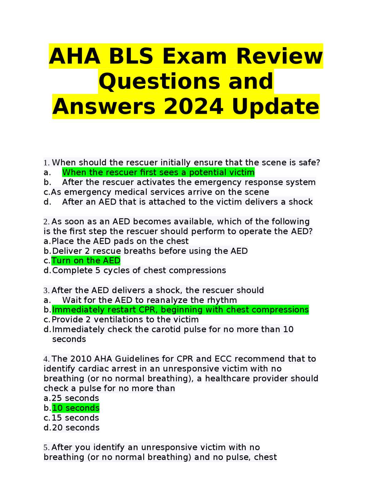 aha bls answer key