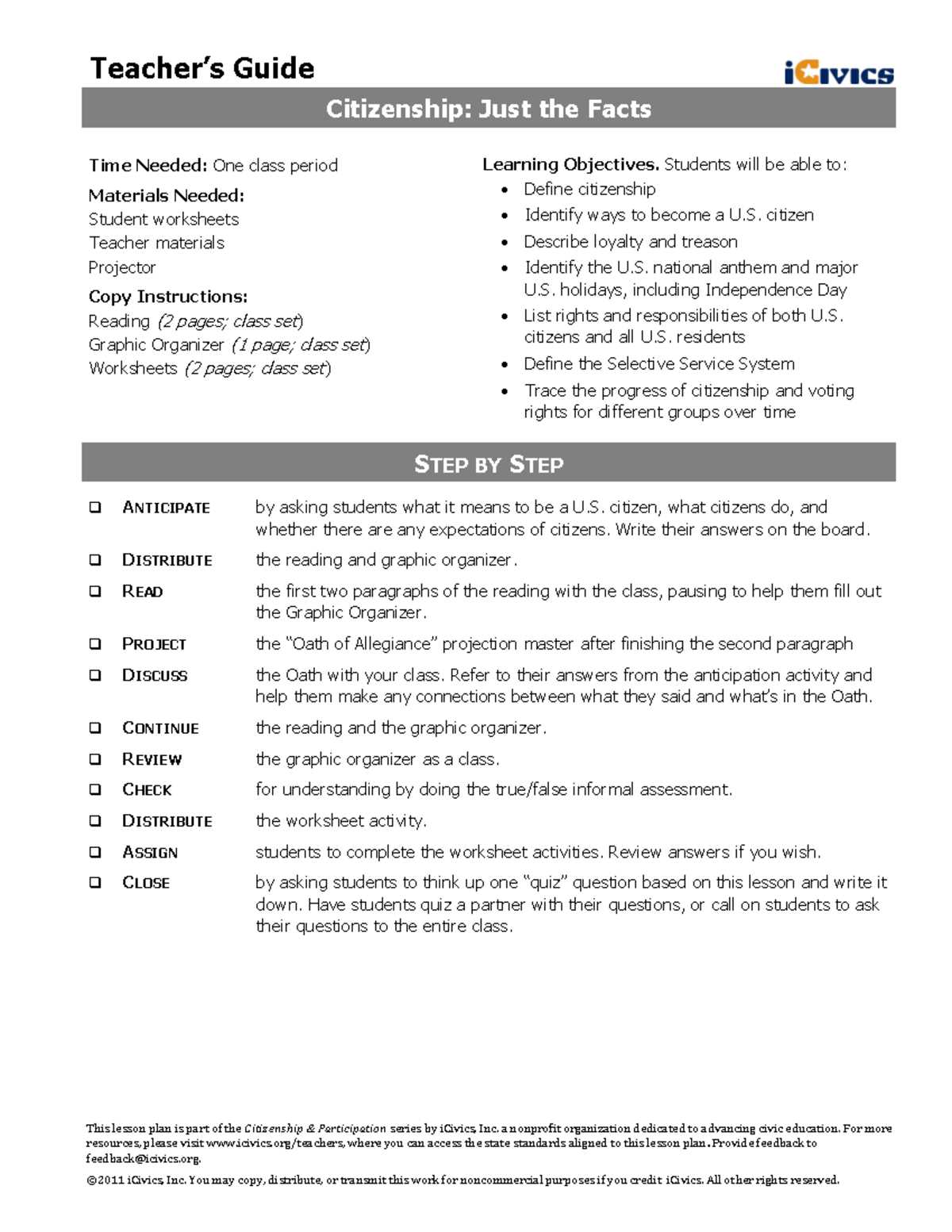 icivics citizenship just the facts answer key