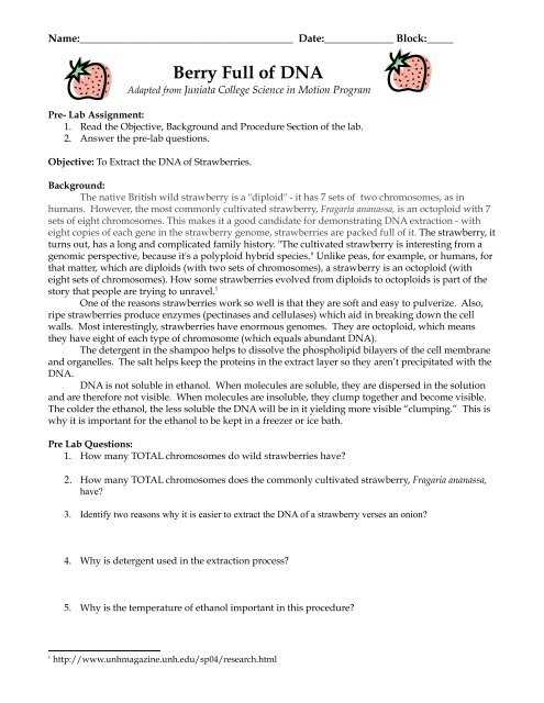 answer key for strawberry dna lab
