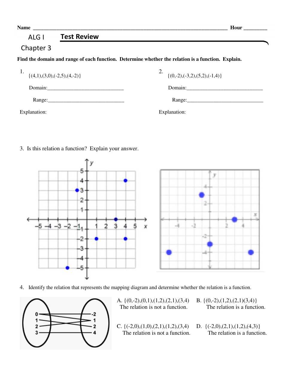 algebra 1 chapter 3 test answer key
