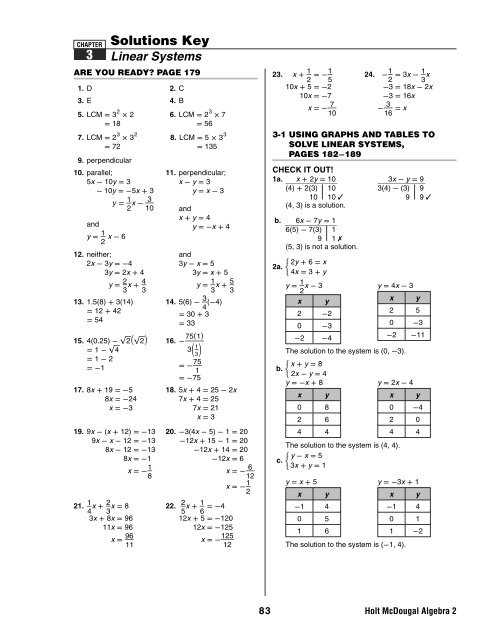 algebra 2 with statistics answer key