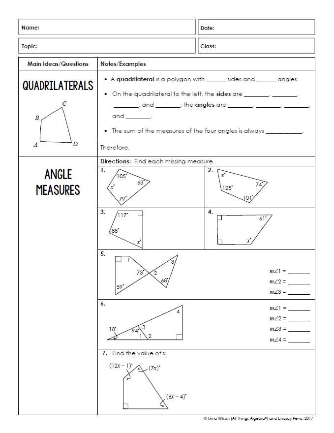 algebra and geometry review 6 answer key