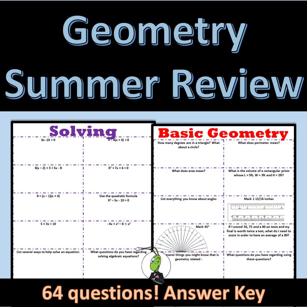 algebra review packet with answer key