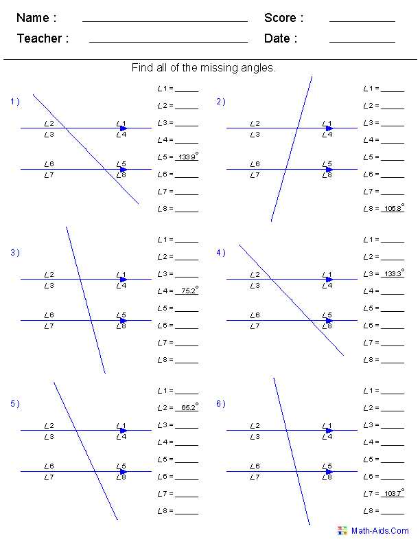 all things algebra angle relationship puzzle answer key