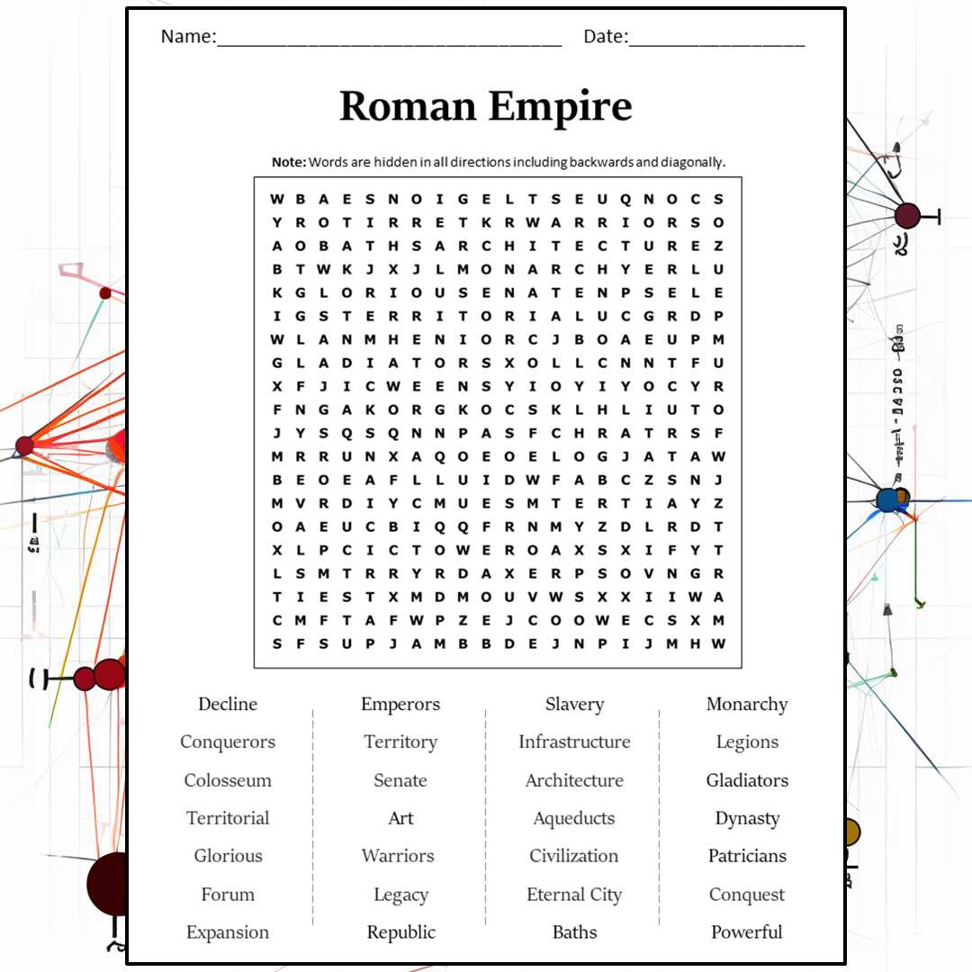 ancient rome word search puzzle answer key