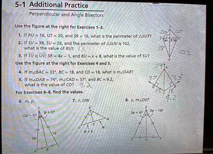 angle bisector answer key