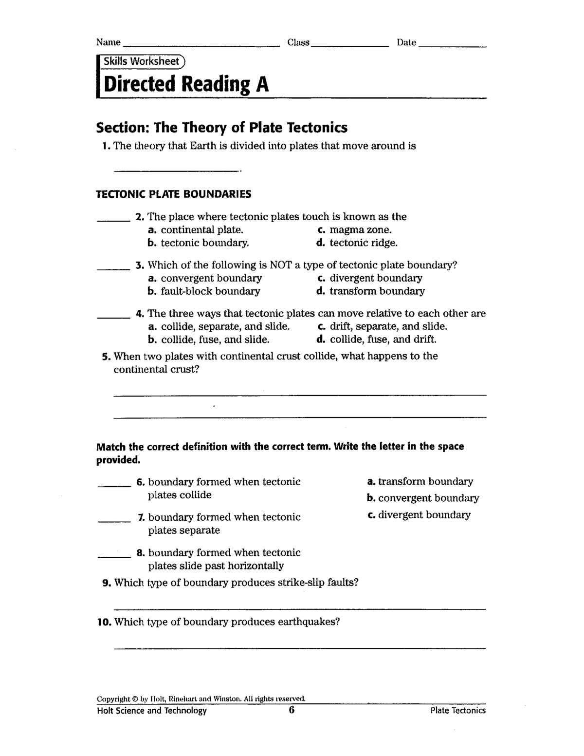 answer key brainpop plate tectonics worksheet answers