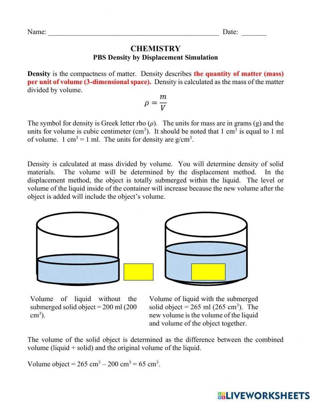 answer key density lab answers