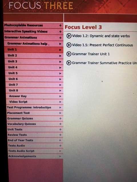 answer key focus on vocabulary 1