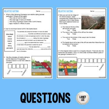 answer key relative dating activity worksheet answers