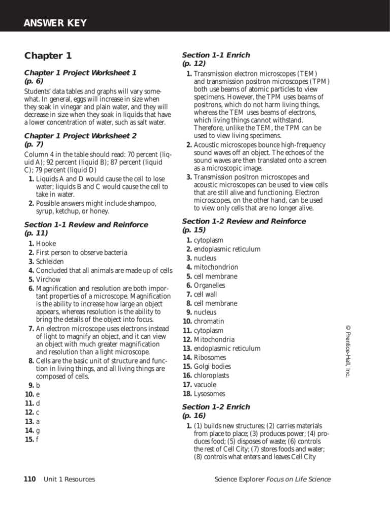 answer key science 9 unit 1
