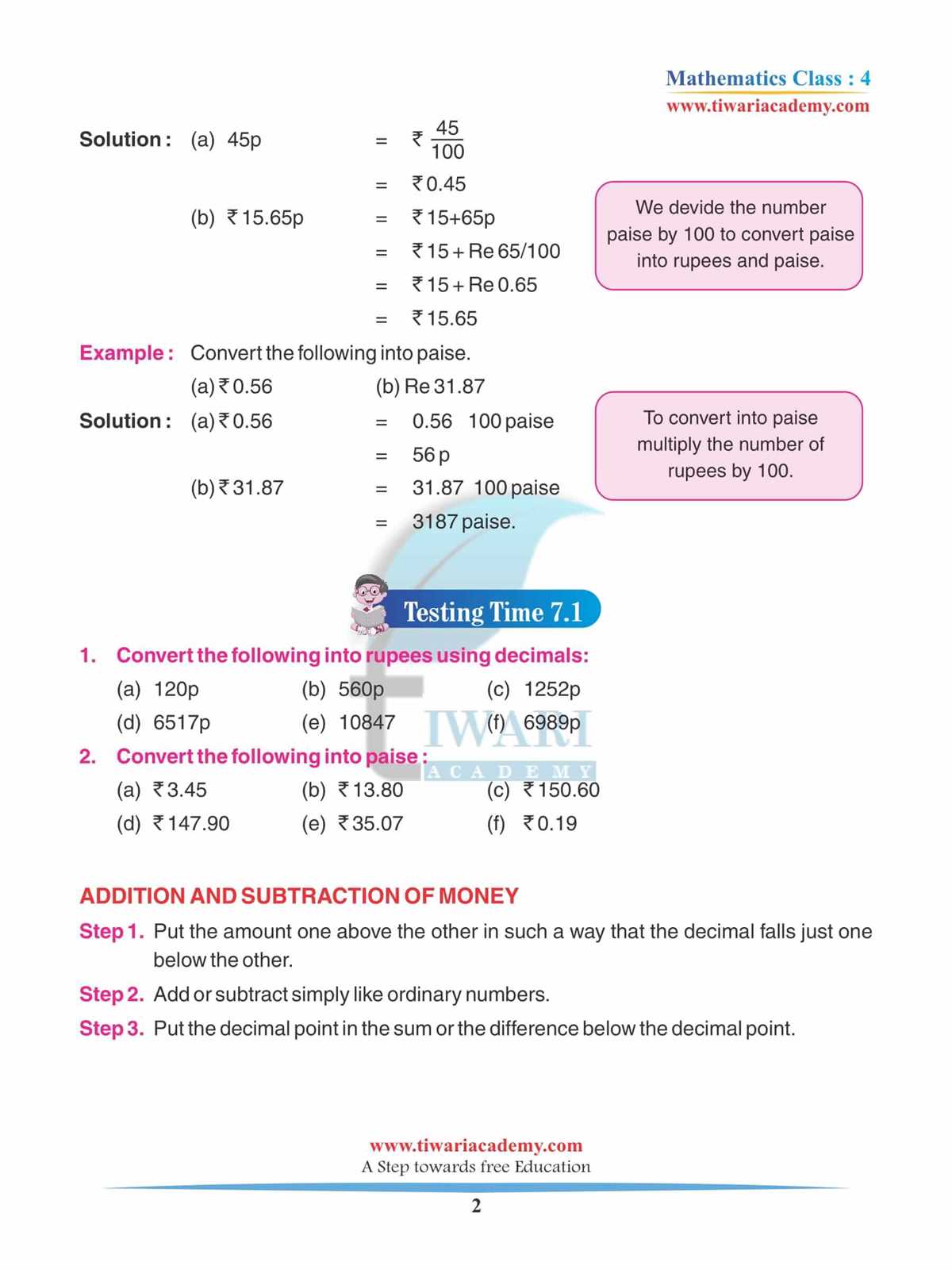 answer keys to 4th grade math page 56