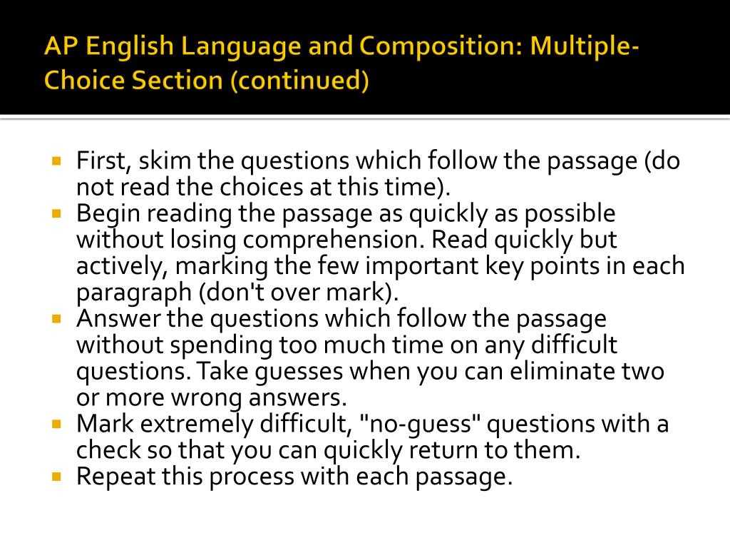 ap english language and composition answer key