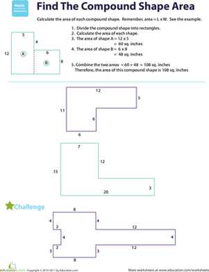 area of compound figures worksheet answer key