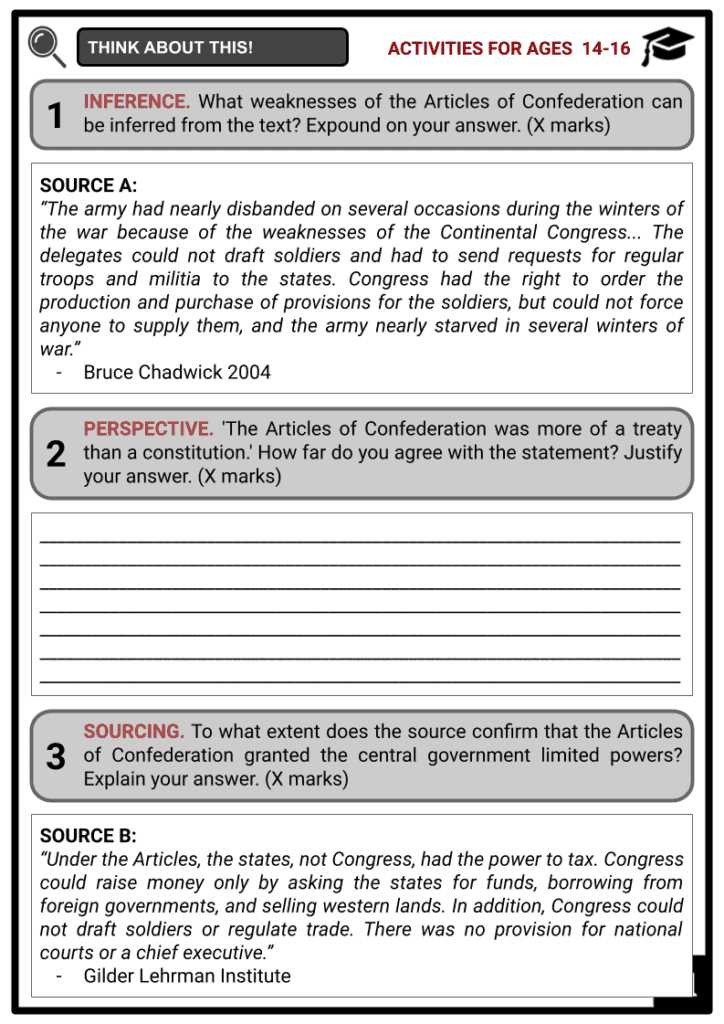 articles of confederation answer key