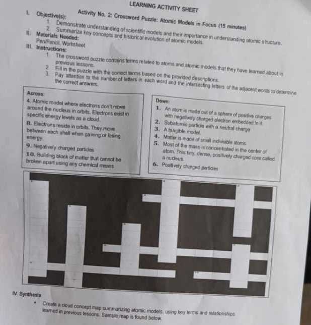 atom building activity answer key