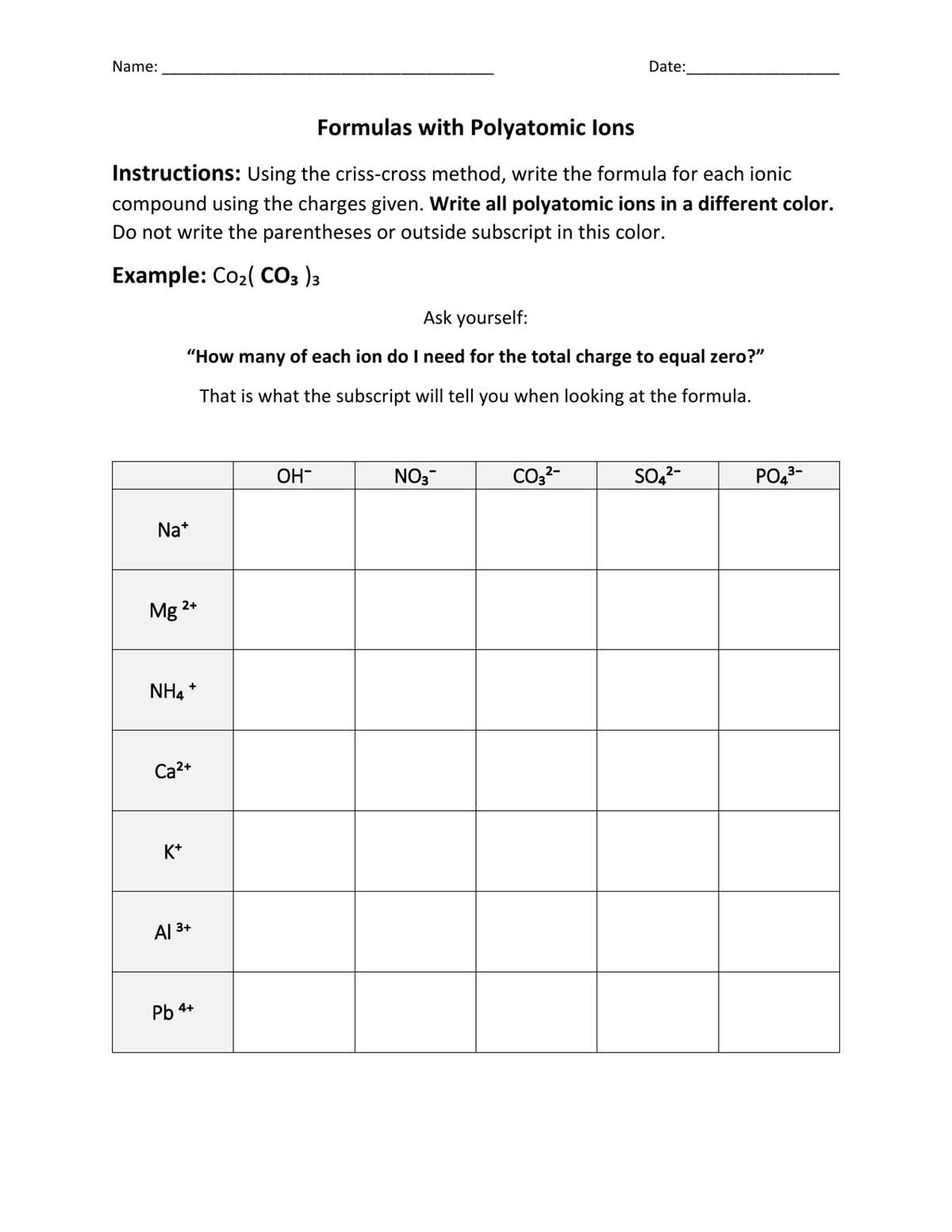 writing formulas criss cross method answer key writing formulas criss cross method answer key