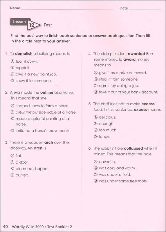 wordly wise 3000 book 8 lesson 4e answer key