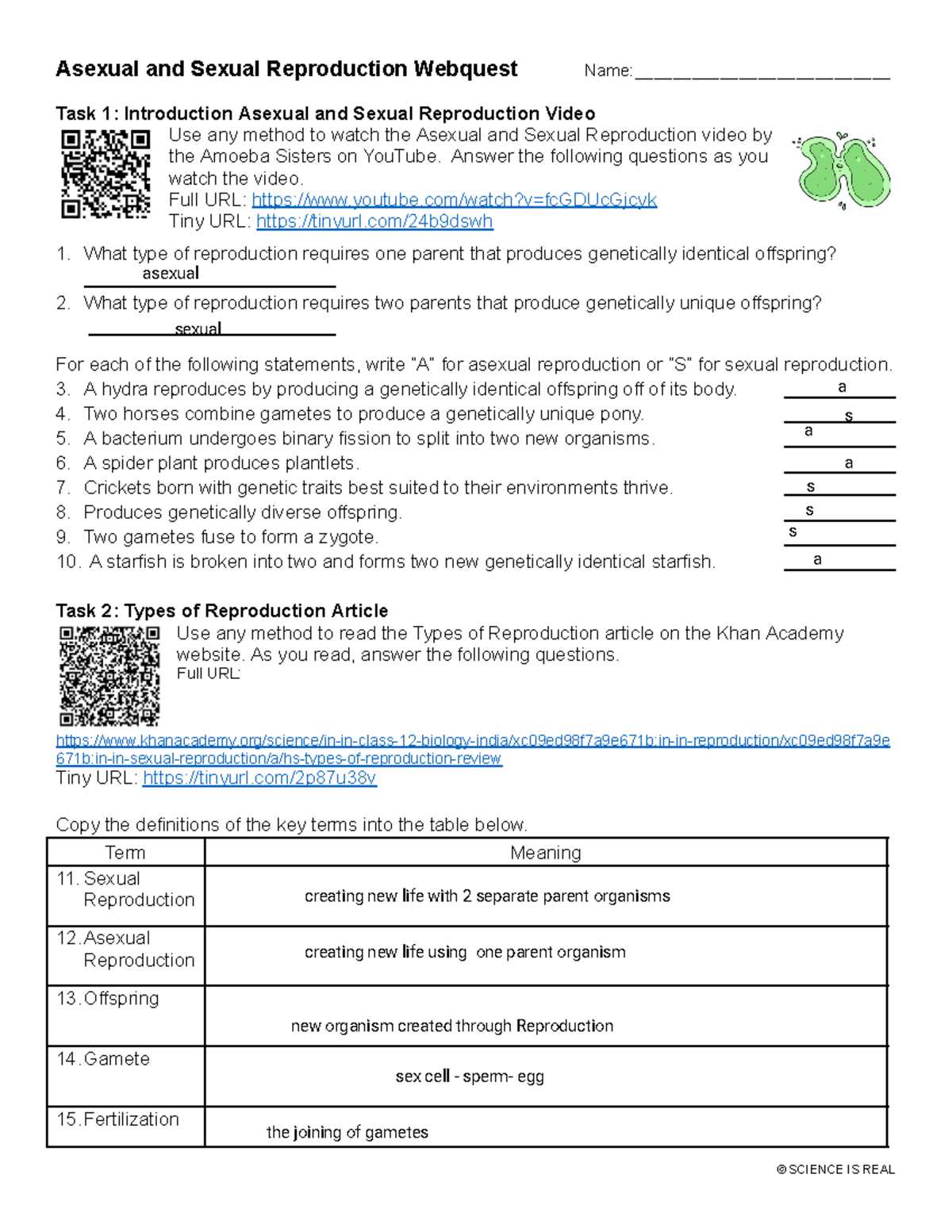 section 5.4 asexual reproduction study guide answer key