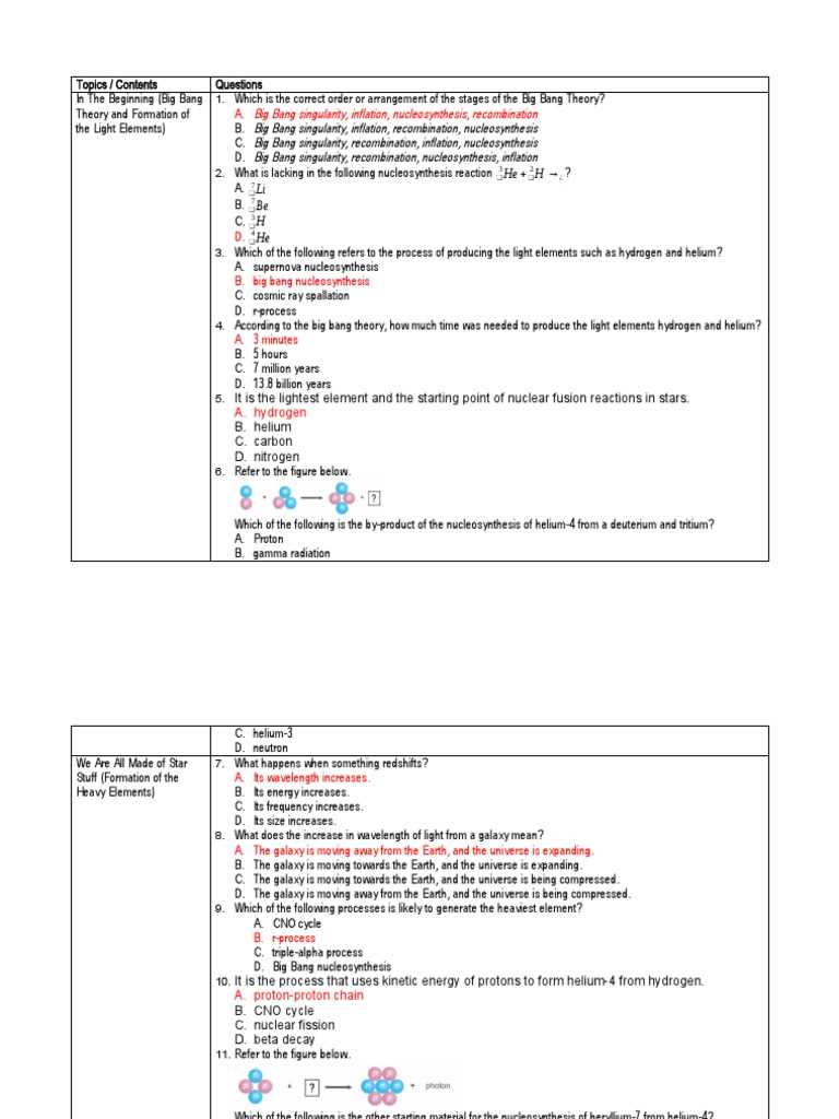 physical science released form answer key