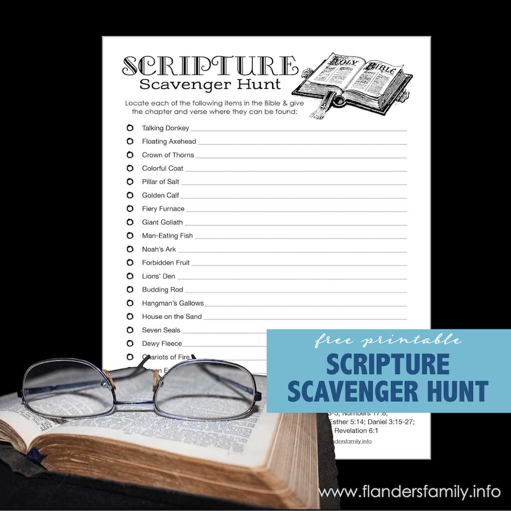 biblical scavenger hunt answer key