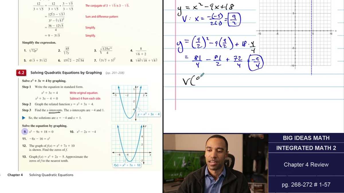 big ideas math chapter 4 test answer key